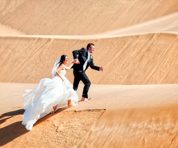 honeymooners in sahara desert