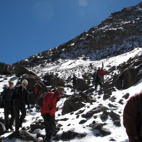 toubkal mountain trek in winter